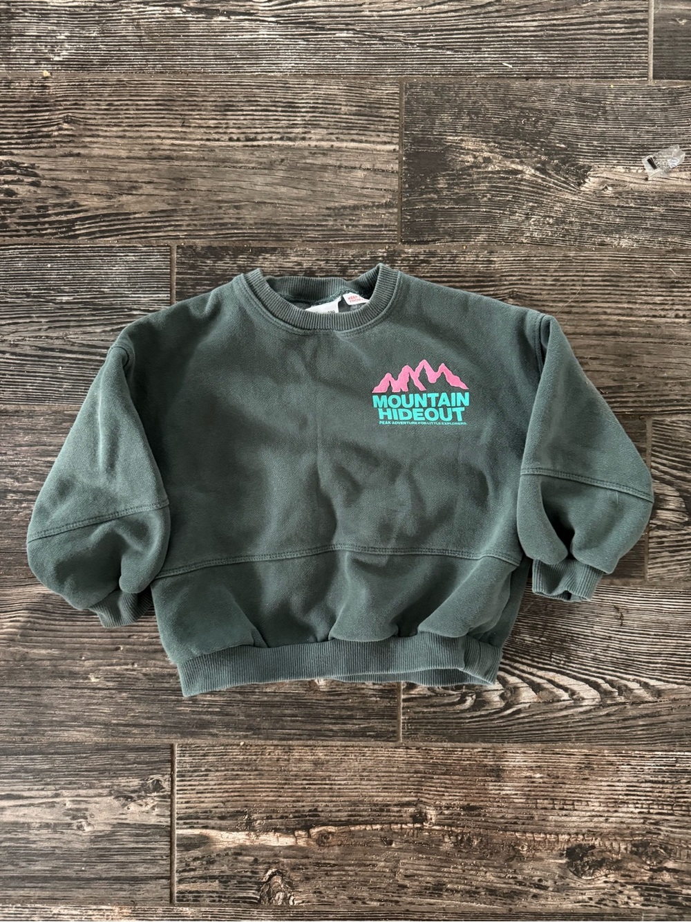 Zara 5t Mountain Hideout Green Graphic Sweatshirt